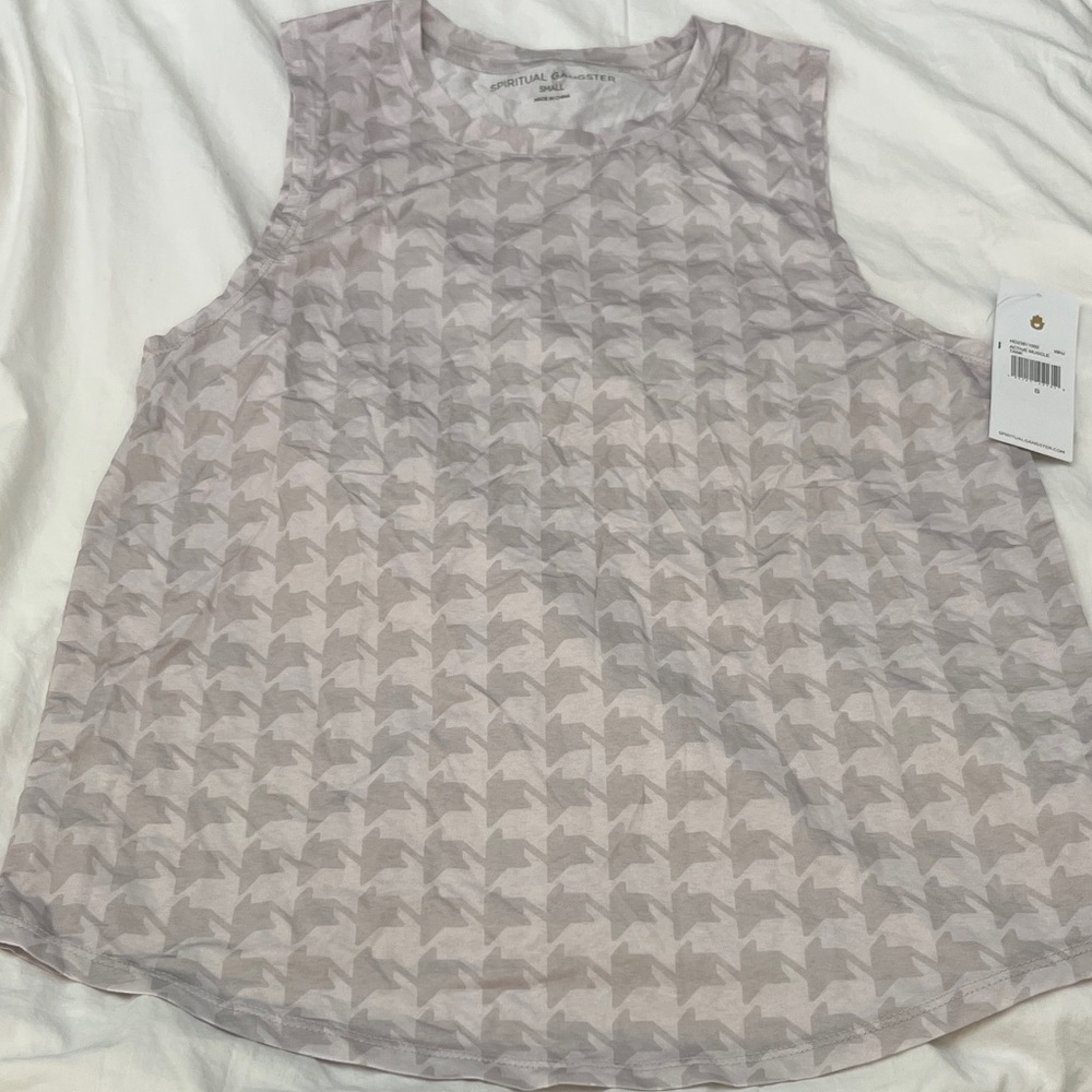 Spiritual Gangster Gray Patterned Tank Top